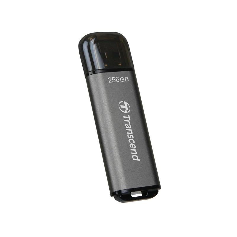 Transcend JF920 256GB USB Flash Drive, USB3.2 Gen1, Up to 420MB/s, Aluminum metallic housing, For Car Audio System, Sentry Mode, Smart TV and Gaming Console, Gray - TS256GJF920 - Image 1